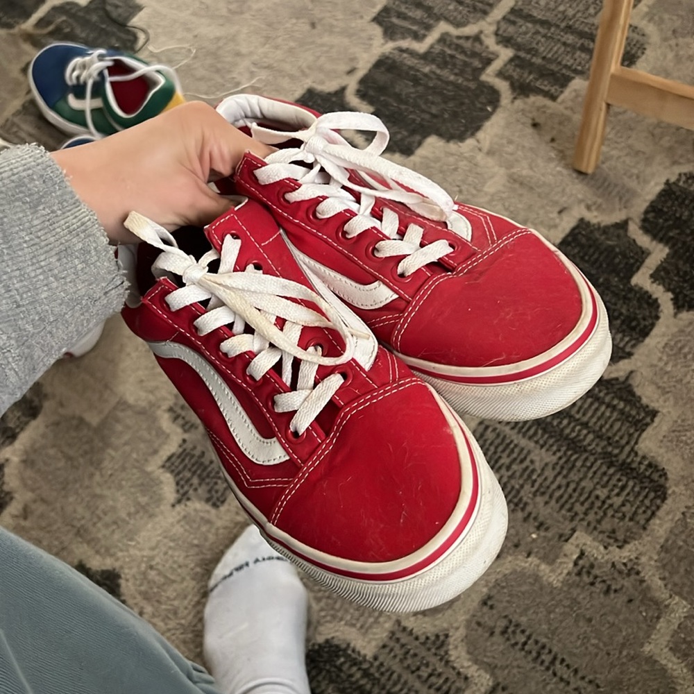 Red Laced Vans - Picture 3 of 3
